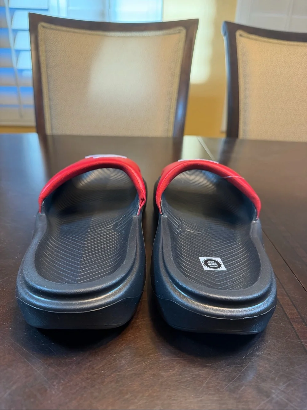 New Nike Air Jordan Red Black Slides Sandals Size US 10